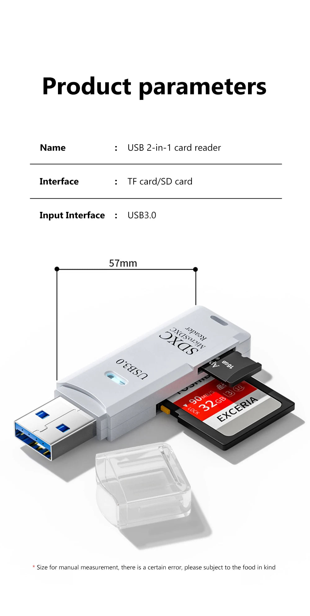 2 in 1 USB 3.0 Card Reader Micro TF sd card Reader usb adapter High Speed Cardreader TF Memory card For PC Laptop Accessories - AMULET RING STORE