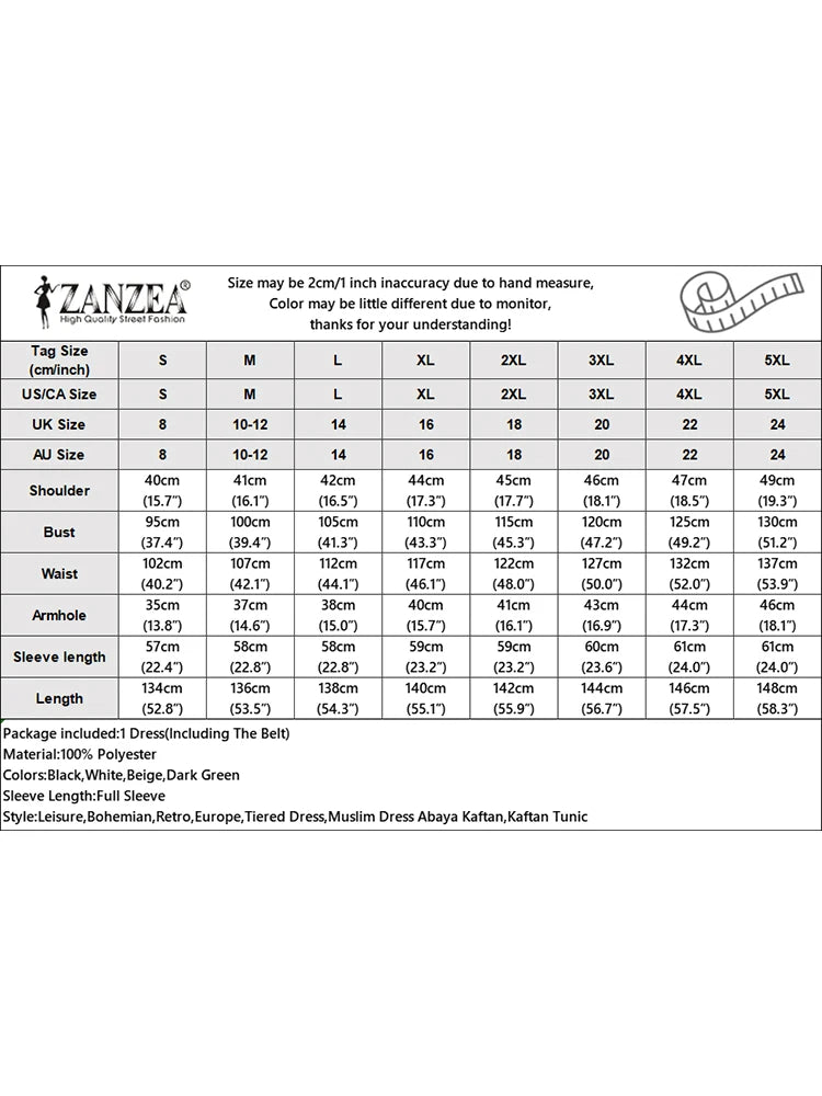 Women Vintage Long Sleeve Floral Printed Sundress Muslim Long Dress Turkey Abaya ZANZEA Eid Mubarek Robe IsIamic Hijab Vestido - AMULET RING STORE