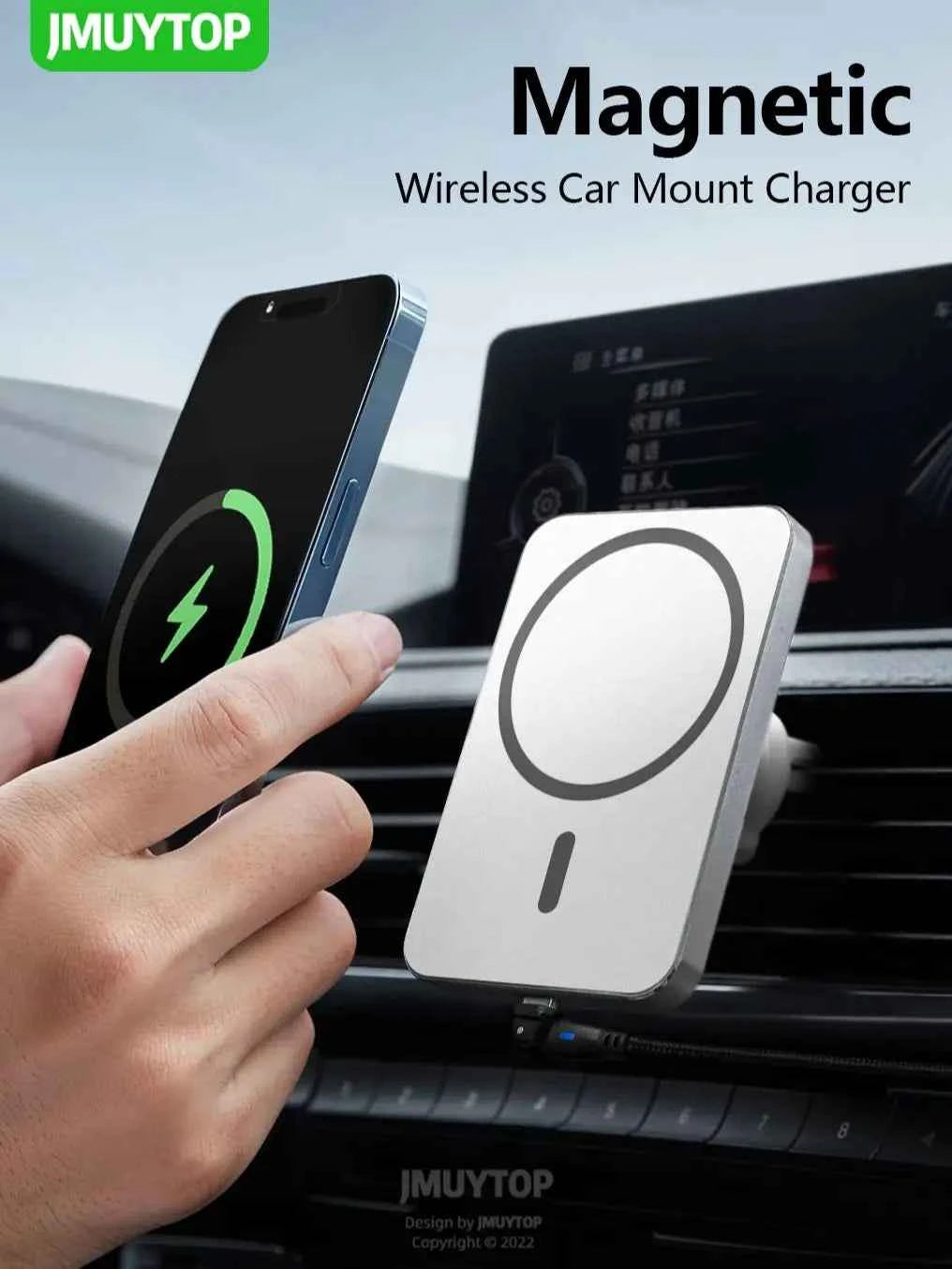 15W Magnetic Wireless Car Charger Mount Adsorbable Phone For iPhone 15 14 13 Pro Max adsorption Fast Wireless Charging Holder