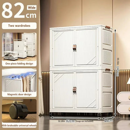 Multi-specification Multifunction White Folding Storage Cabinet Large Capacity Dustproof Wardrobe Storage Box - AMULET RING STORE