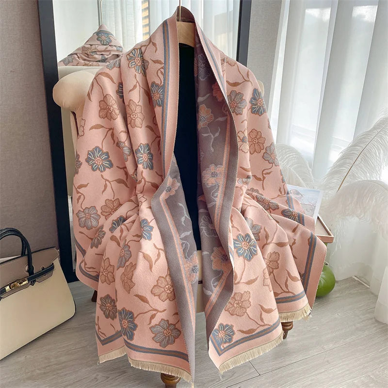 Cashmere Scarf for Women Thick Warm Winter Blanket Brand Female Luxury Quality Shawl Wrap Bufanda 2024 Poncho Echarpe Pashmina