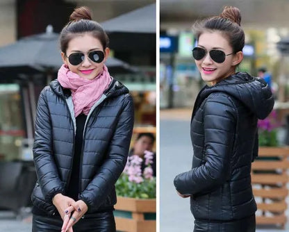 Down Jacket for Women Trend Korean Style Ultra Light Hit Hooded Coat Coats Lightweight Padded Puffer Jackets Female Winter 2025