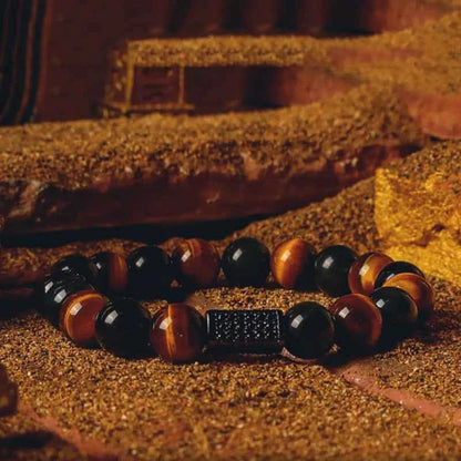 5A Real Natural Red Tiger Eye Beads Stone Bracelet Men Women Zircon Accessories Handmade Jewelry Gift for Girlfriend Wholesale