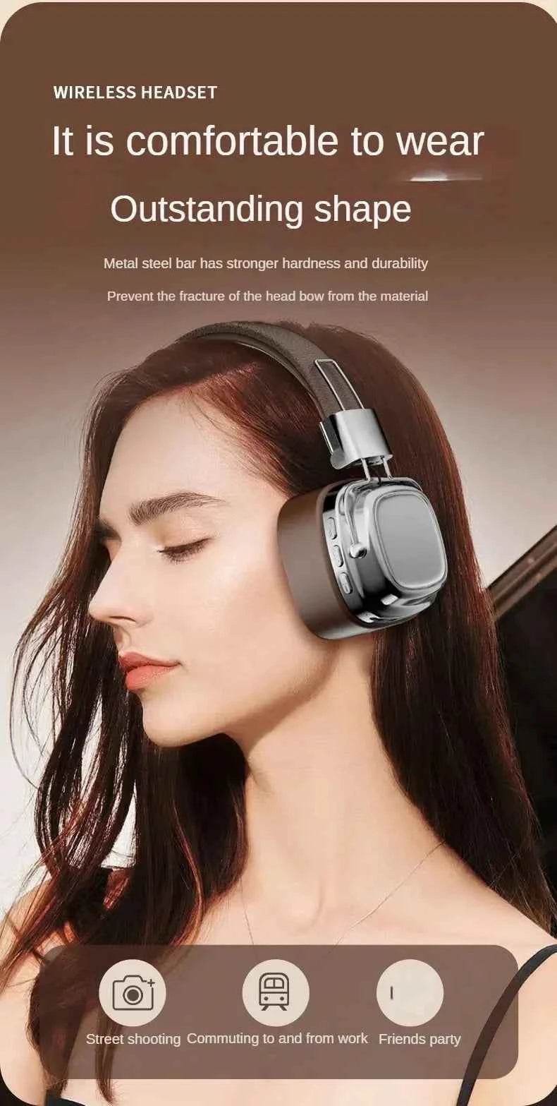 2025 New Retro On Ear Headphones Wireless Bluetooth Headsets DJ Stereo Sounds Bluetooth 5.3 Foldable Headset Gamer Choice