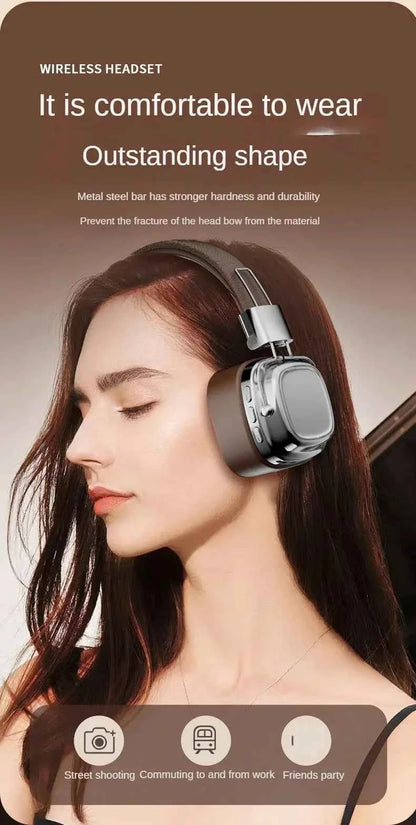 2025 New Retro On Ear Headphones Wireless Bluetooth Headsets DJ Stereo Sounds Bluetooth 5.3 Foldable Headset Gamer Choice