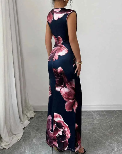 Sexy Bodycon Maxi Dresses For Women 2025 Summer Fashion Sleeveless O-neck Slim Long Party Dress Elegant Vestidos