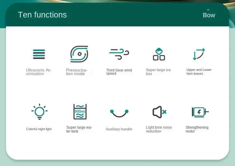 Xiaomi Youpin Desktop Air Conditioner Portable Dual Spray Ultrasonic Atomization 3Speed Mute Air Cooler Night Light Electric Fan