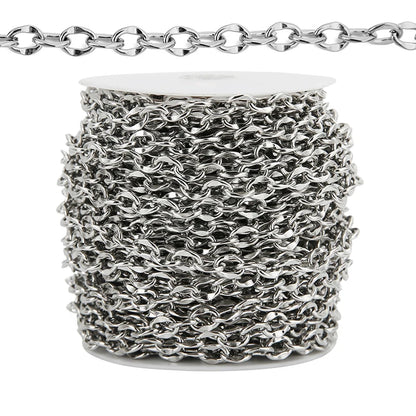 1M Heavy Chunky Hip Hop Chain Stainless Steel Frosted Oval Link Chains for DIY Men Jewelry Making Punk Necklace Bracelet Chain - AMULET RING STORE