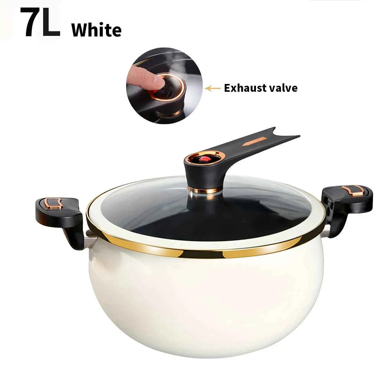 1 Piece Chubby Micro-Pressure Pot Household 7L Large Capacity 26cm Stew Pot Multi-Functional Non-Stick Pot Induction Cooker Gas Suitable