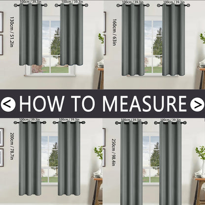 2pcs Modern 100% Blackout Curtain with Coated Lining, Curains for Bedroom, Living Room, Dining Room, Bathroom, Home Decor - AMULET RING STORE