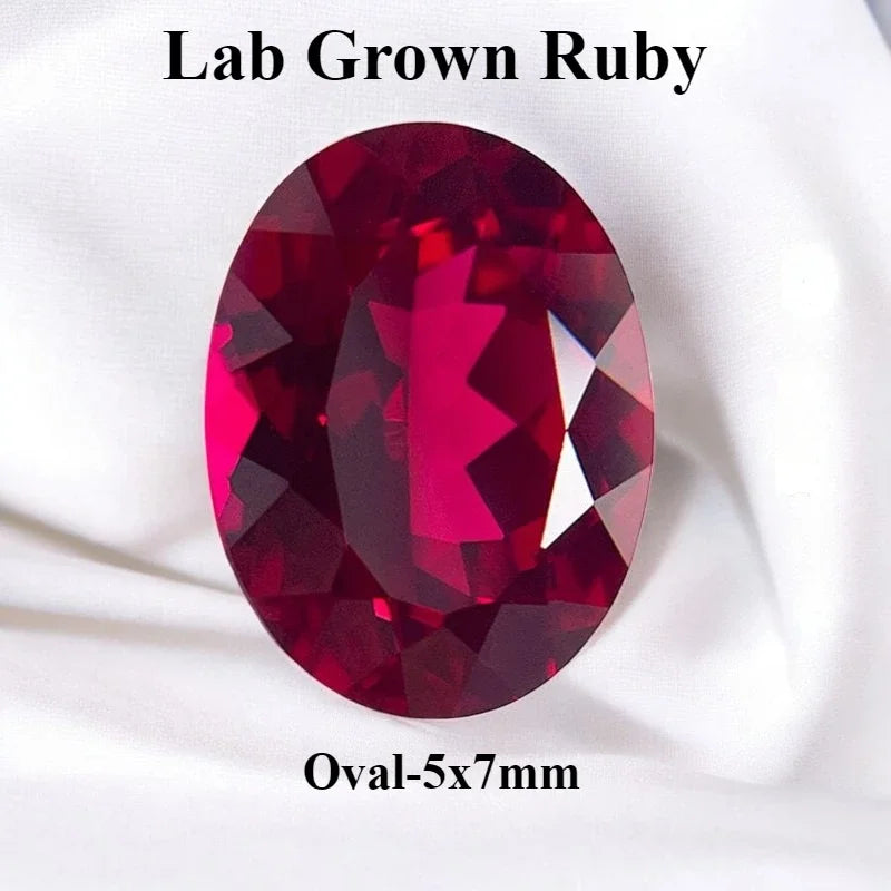 Lab Grown Ruby Pigeon Blood Red Color For Jewelry Diy Making Main Materials Selectable Certificate