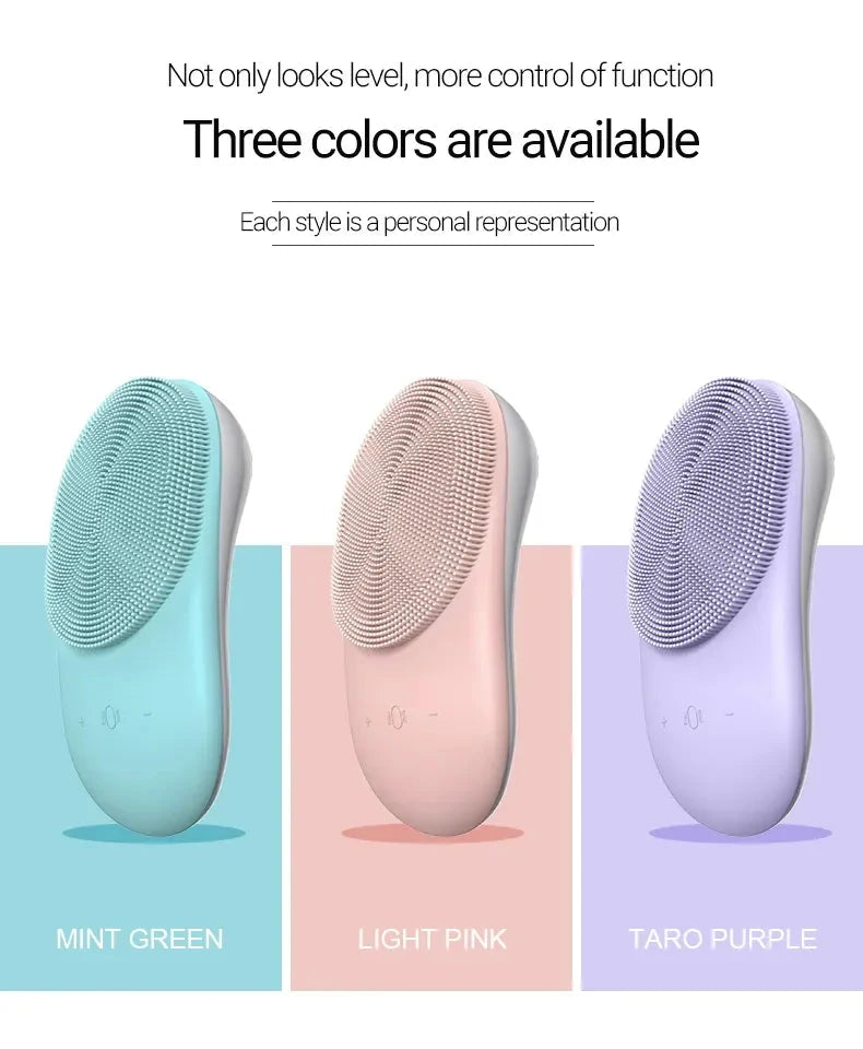 Rechargeable Sonic Face Cleanser Washing Skin Massager Ultrasonic Silicone Electric Mini Facial Cleansing Brush