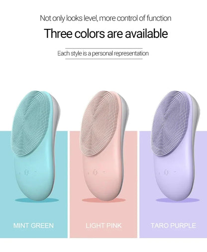 Rechargeable Sonic Face Cleanser Washing Skin Massager Ultrasonic Silicone Electric Mini Facial Cleansing Brush