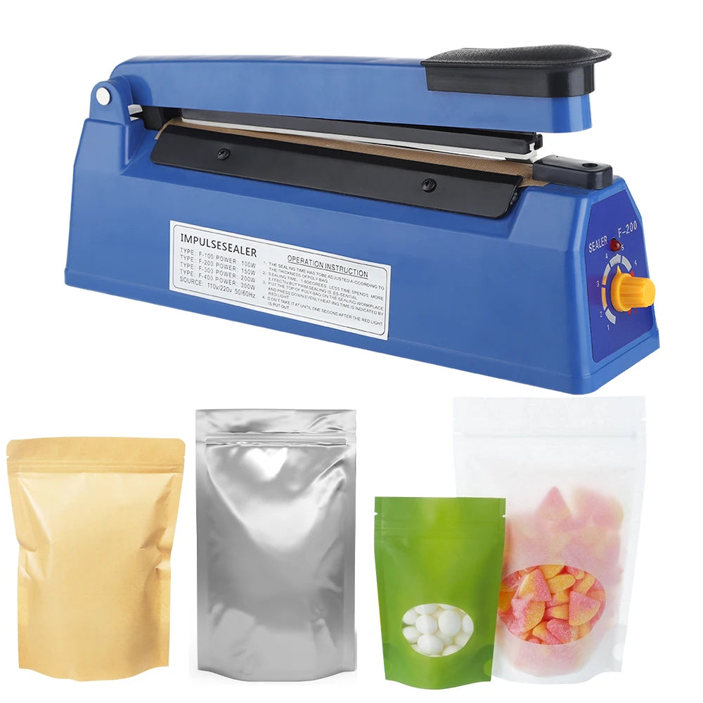 Impulse Sealer Manual Heat Sealer Machine for 8 inch Plastic Bags, Shrink Wrap Bag Sealers Vacuum Sealer Packaging Machine - AMULET RING STORE