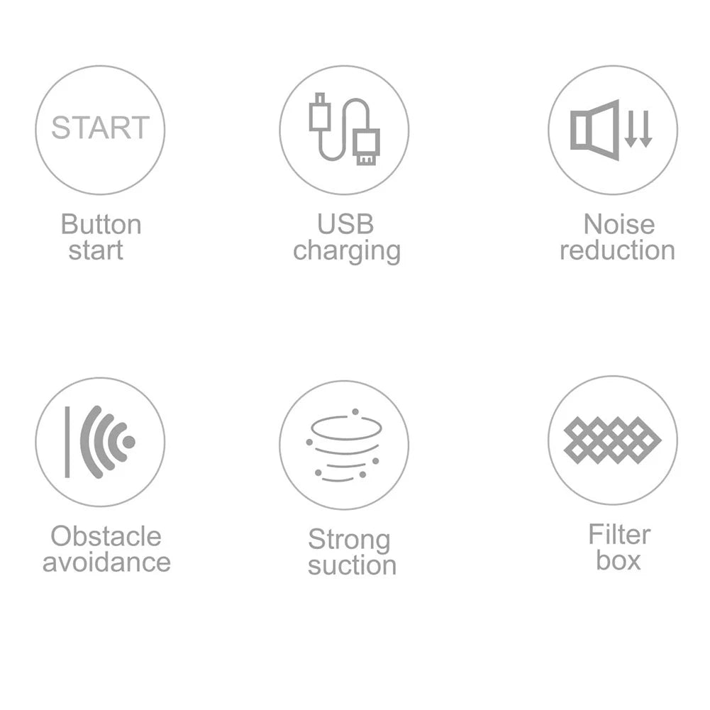 Intelligent Sweeping Robot with Long Battery Life Low Noise Design Compact House Cleaning Machine for Hard Floor and Pet Hair - AMULET RING STORE