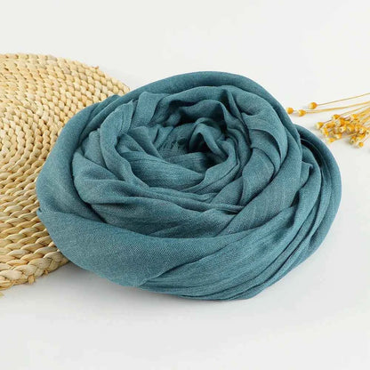 Autumn Winter New Cotton Linen Scarf For Women Girls Solid Color Sunscreen Scarves Soft Foulard Viscose Female Wrap Shawls