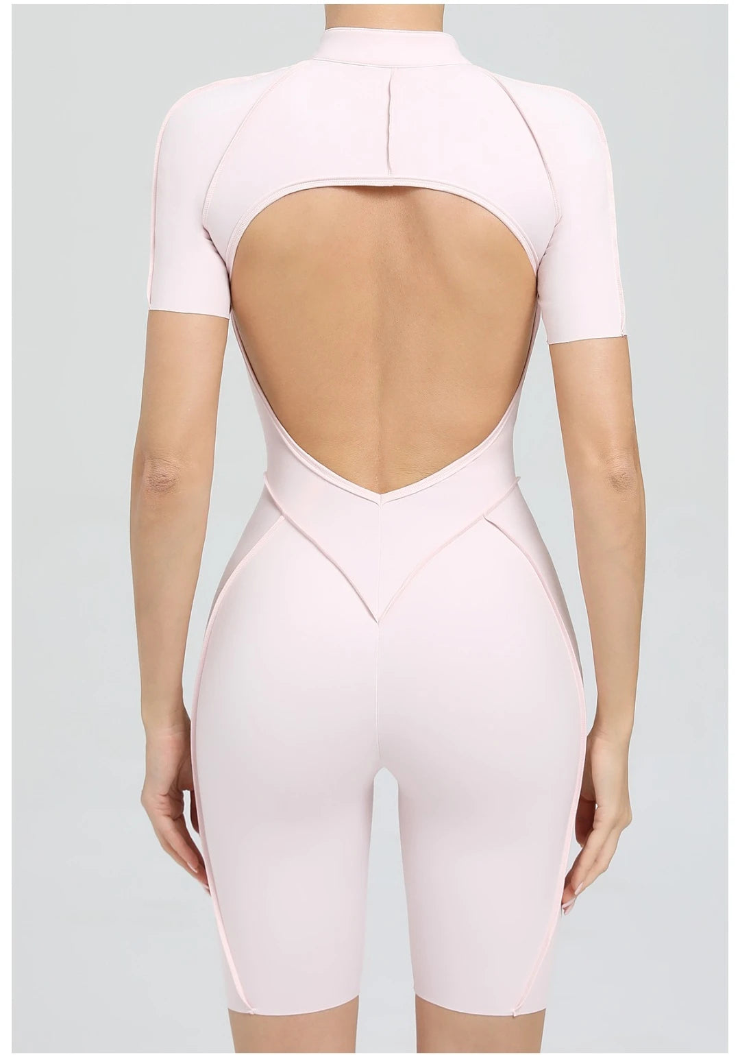 Seamless Yoga Jumpsuit Sports Fitness Backless Tight Zipper Long-sleeved One-Piece Workout Clothes Gym Leggings Sportswear