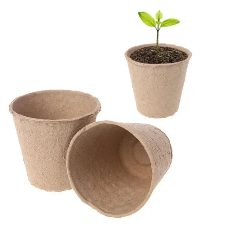20-200PCS Environmental protection Garden Round Peat Pots Plant Seedling Starters Cups Nursery Herb Seed Tray Planting Tools - AMULET RING STORE