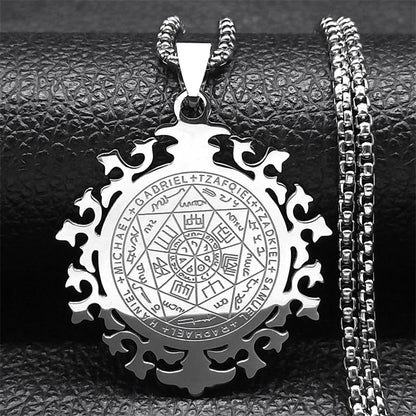 Seven Archangels Amulet Stainless Steel Necklaces Men