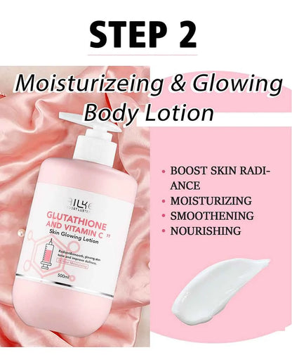 AILKE Brightening Skin Care Set, With Vitamin C, Glutathione, Reduce Spots, Moisturizing, Smooth Soft Skin, Improve Skin Radiant