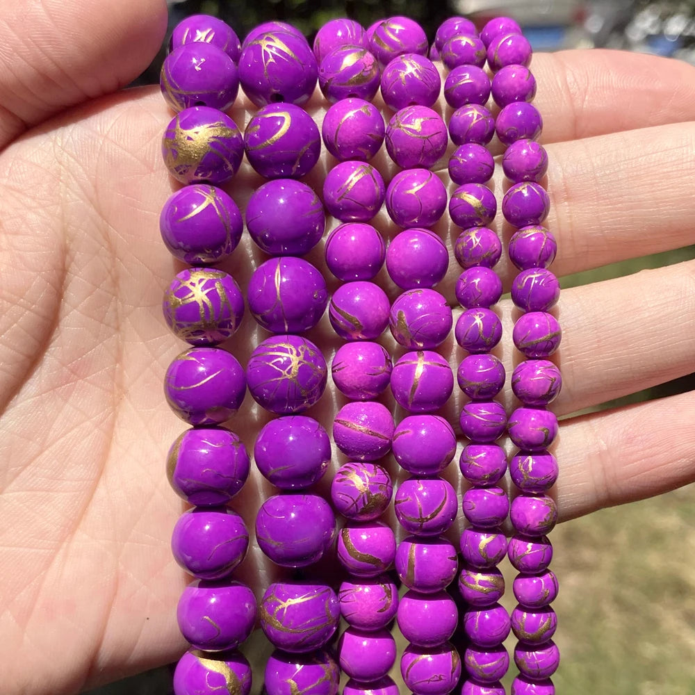 45 Styles Natural Stone Beads Amethyst Purple Jades Agate Crystal Glass Beads Jewelry Making Findings DIY Bracelet Accessories - AMULET RING STORE