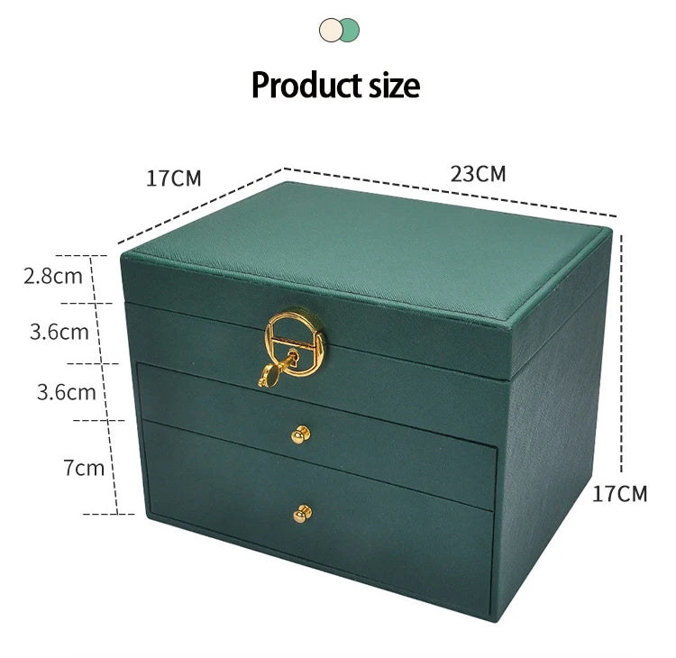 Three-layer Jewelry Storage Box for High-end Exquisite Necklaces, Earrings,Gold Jewelry and Hand Accessories with Large Capacity - AMULET RING STORE