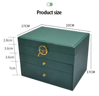 Three-layer Jewelry Storage Box for High-end Exquisite Necklaces, Earrings,Gold Jewelry and Hand Accessories with Large Capacity - AMULET RING STORE