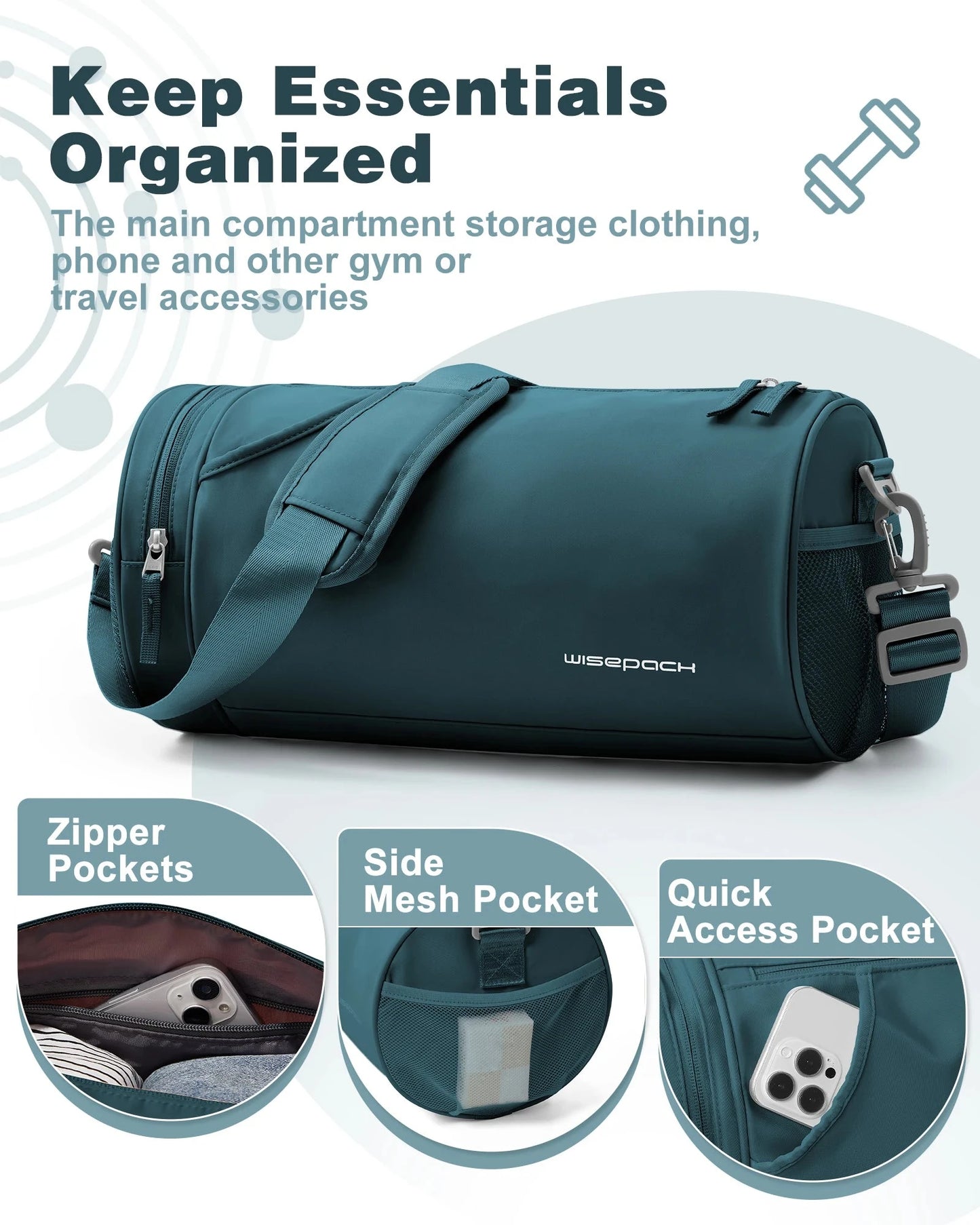 Sports Fitness Bag Women Travel Bag Multi-functional Handbag Yoga Bag Short-Distance Weekender Travel Package Swimming Gym Bags