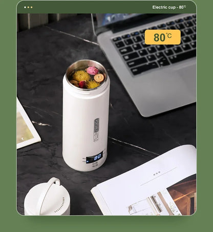 Portable Electric Kettles Tea Coffee Kettle Mini Travel Boil Water Stewable Keep Warm Appliances Thermo Anti-Scald Bottle - AMULET RING STORE