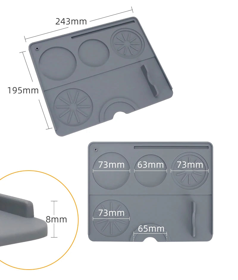 Coffee Tamper Mat Espresso Portafilter Station Silicone Bar Machine Pad Rubber Anti Slip Bar Kitchen Barista Tools Accessories - AMULET RING STORE