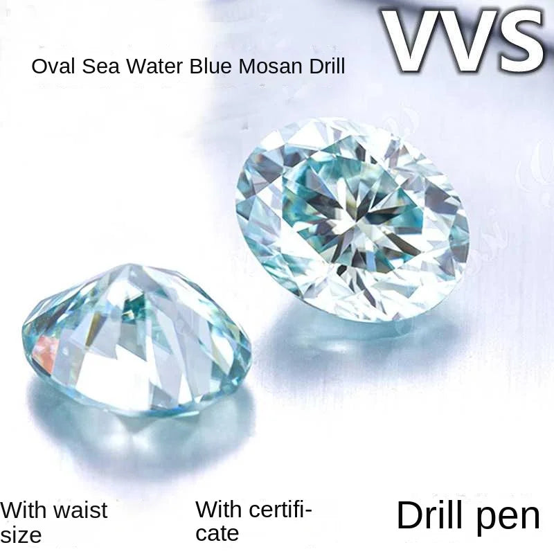 1CT colored diamond moissanite oval pigeon egg moissanite irregular naked stone gemstone jewelry accessories