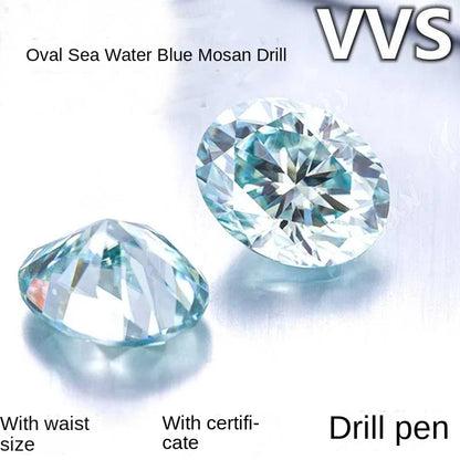 1CT colored diamond moissanite oval pigeon egg moissanite irregular naked stone gemstone jewelry accessories