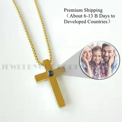 Fashion Projection Necklace Jewelry Personalized Photo Custom Cross Pendant Suitable For Male And Female Couples To Give Gifts - AMULET RING STORE