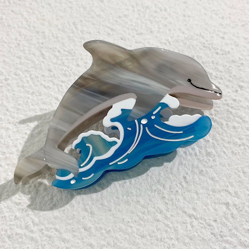 Creative Funny Acetate Tortoise Sturgeon Fish Shark Hairpin Oversize Marine Animal Barrettes Thick Hair Clip Claw Accessories - AMULET RING STORE
