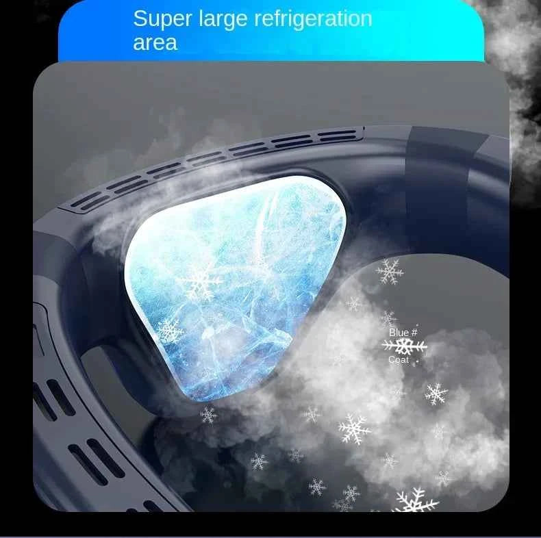 2024 New Neck Air Conditioner Portable Neck Fan Rechargeable Semiconductor Cooling Bladeless Fan Wearable Cooler multi purpose