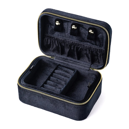 TAIMY Personalized Velvet Jewelry Box Double Layer Design High Capacity Travel Ring Necklace Earrings Jewellery Organizer - AMULET RING STORE