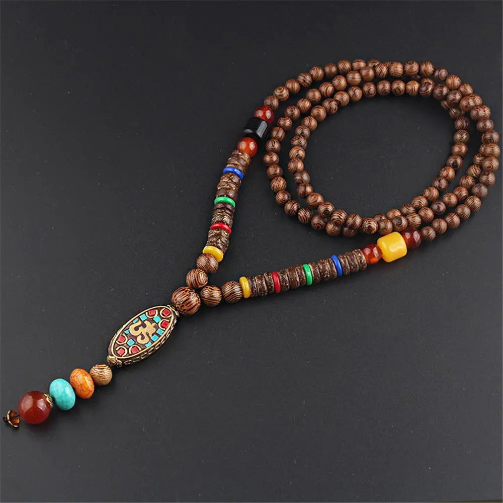 Fashion Long Sweater Pendant Chain Wooden Beaded Tassel Boho Bohemian Necklace Jewelry Nepal Wood Beads Pendant Necklace