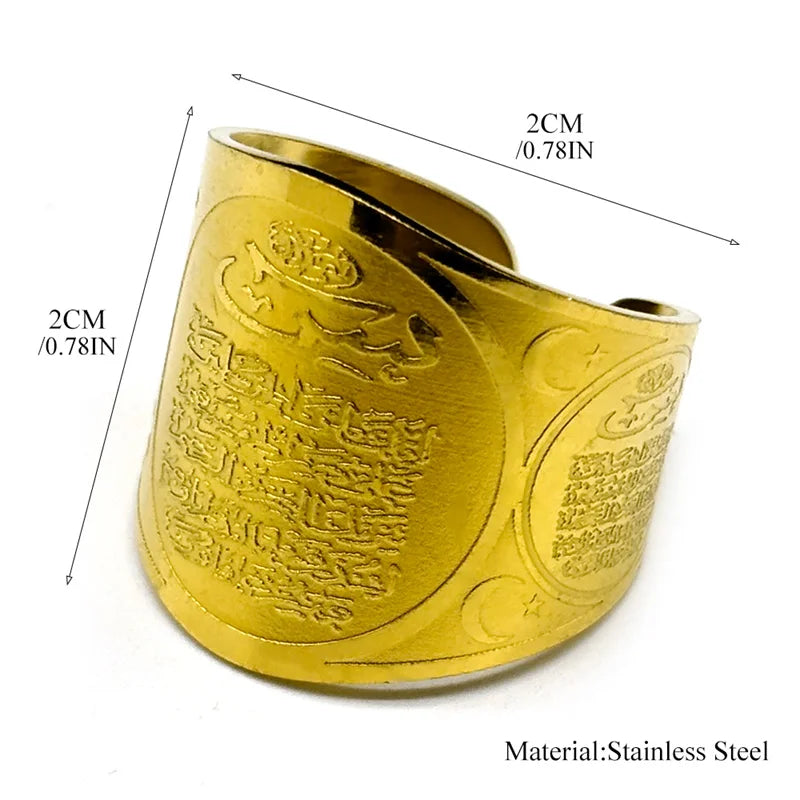 Muslim Quran Allah Adjustable Ring for Women Men AMULET RING STORE