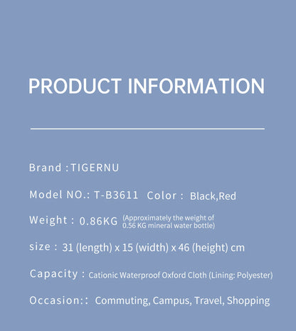 Tigernu Anti Theft Backpacks For Men For Women No Key TSA Lock Backpack 15.6inch Laptop Backpack Schoolbag For Teenager Knapsack - AMULET RING STORE