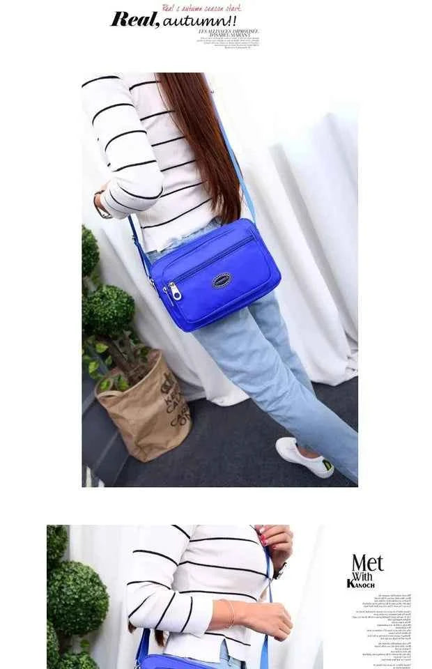 Casual Waterproof Nylon Canvas Ox Cloth Ladies oulder Bag Crossbody Bag Sport Sle Women's Handbag Soft Zipper Closure