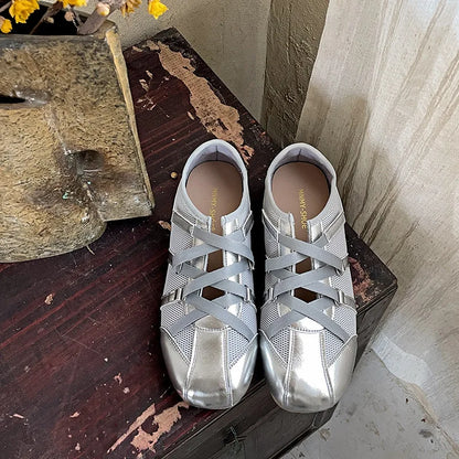 Leisure Sports Flat Shoes Women 2025 New Spring Retro All-matching Yellow Soft Soleplate Shoes - AMULET RING STORE