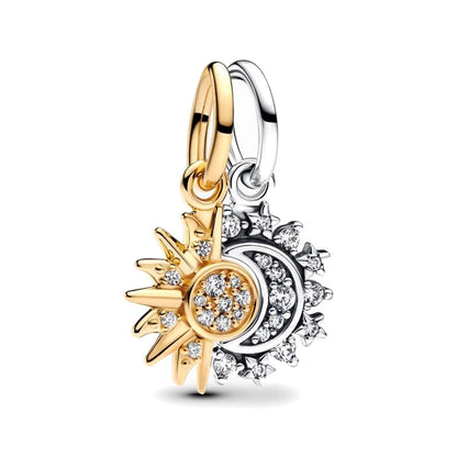 Gorgeous Splittable Sun & Moon, North Star & Lucky Love Heart Dangle Charm Fit Original Pan Bracelet DIY Jewelry Accessories - AMULET RING STORE