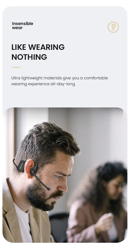 Bone Conduction Wireless Bluetooth Earphones Sports Gaming Headset with Mic Hands-Free Running Earbuds