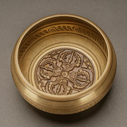Nepal Handmade Singing Bowl Large Brass Tibetan Bowls Yoga Meditation Sound Healing Instrument Buddhist Sound Bowls Ornaments - AMULET RING STORE