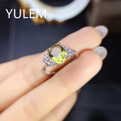 YULEM  Lab Alexandrite Gemstone Ring for Women Solid 925 Sterling Silver Jewelry Oval Natural Stone Engagement Promise