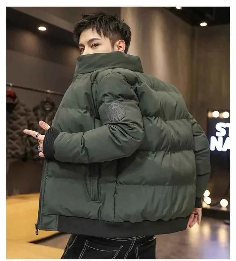 Winter Man Stand Collar Jackets Cotton-padded Parkas Puffer Jacket Men Warm Coats Thick Casual Outwear Streetwear Men's Clothing