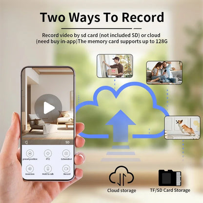 8MP Wifi Security Camera Indoor HD Baby Monitor Smart Home Surveillance Robot PTZ Camera Auto Tracking Night Vision Pet Monitor - AMULET RING STORE