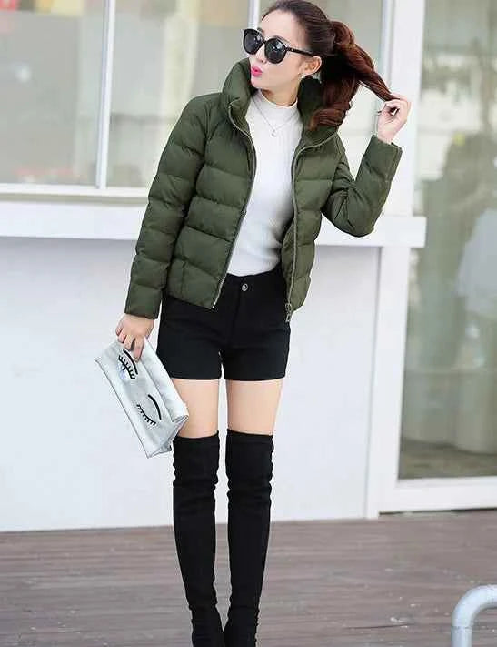 Red Quilted Padded Duck Down Short Woman Coat Thick Padding Jackets for Women Black Cropped Harajuku Fashion Winter Outer 2025