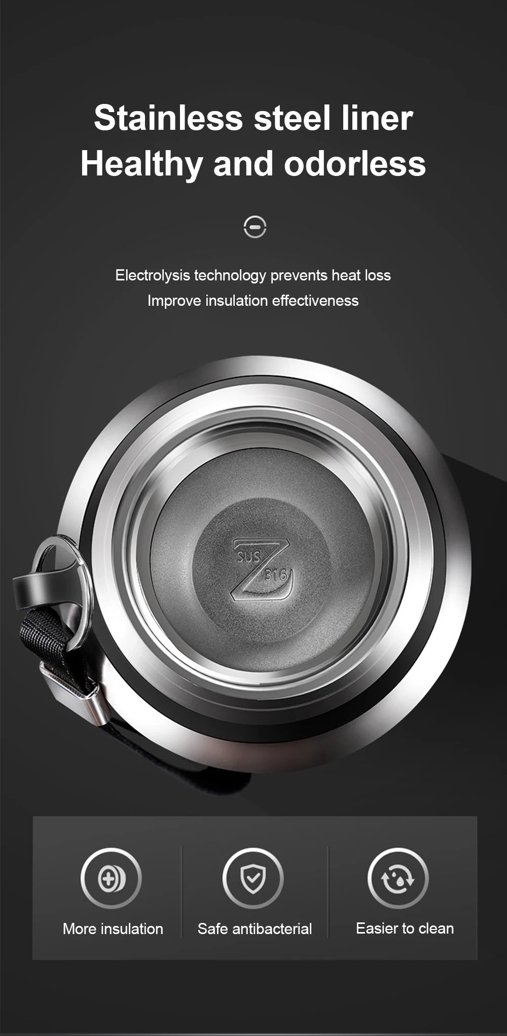 600-1500ml 316 Stainless Steel Thermos Bottle LED Temperature Display Thermal Mug Vacuum Flask Water Bottle For Outdoor Camping - AMULET RING STORE