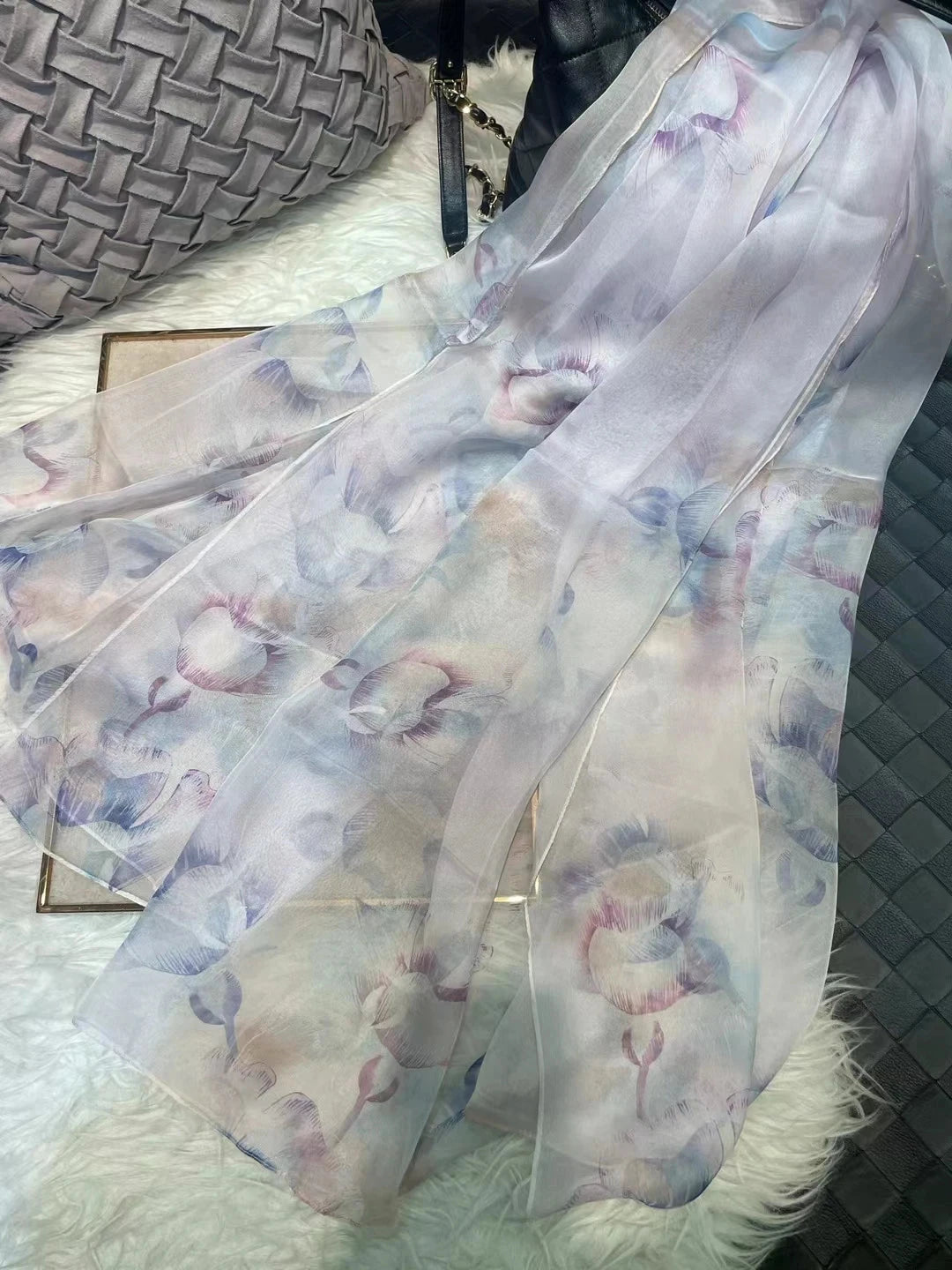 BYSIFA|New Black Pink Peony 100% Silk Shawl Scarf Women Chiffon Long Silk Scarves Cape Summer Foulard Winter Brand Scarves Wraps